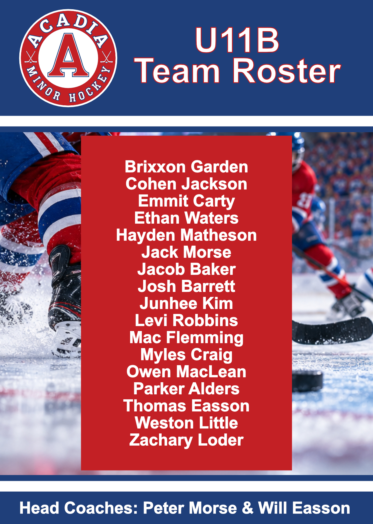 AMHA Roster U11B 2026-27