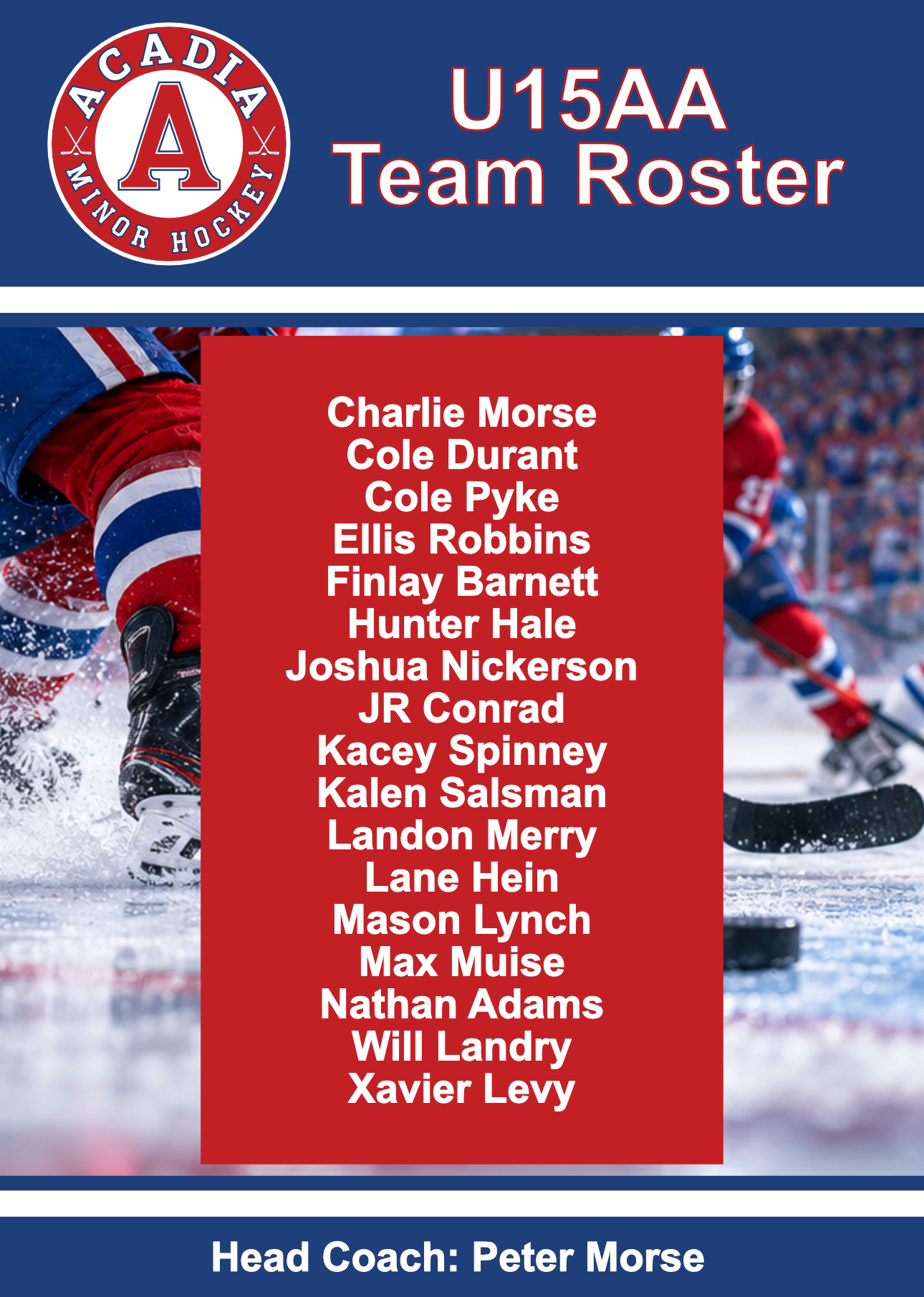 AMHA Roster U15AA 2026-27
