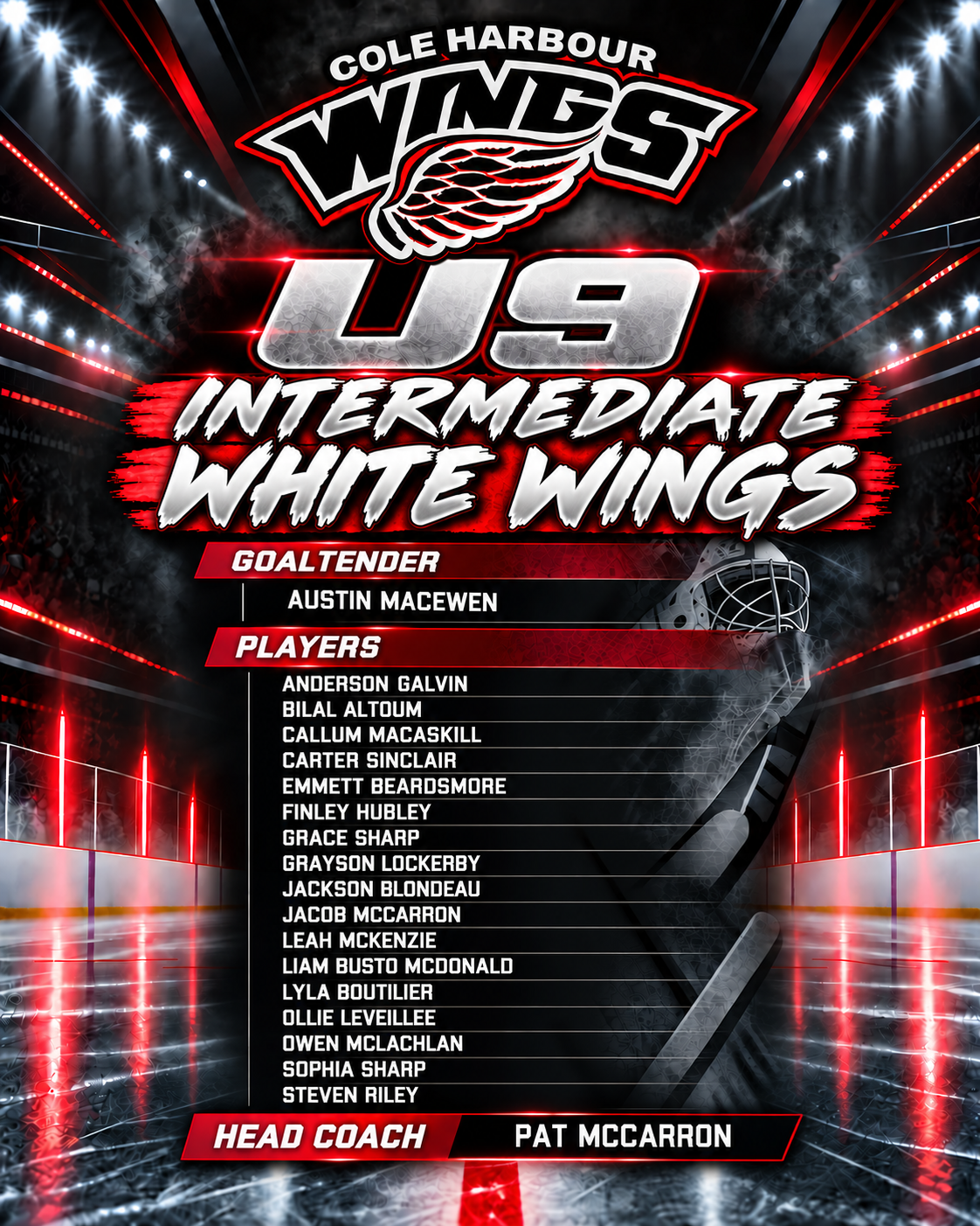Cole Harbour Wings U9 Int White 2026-2027