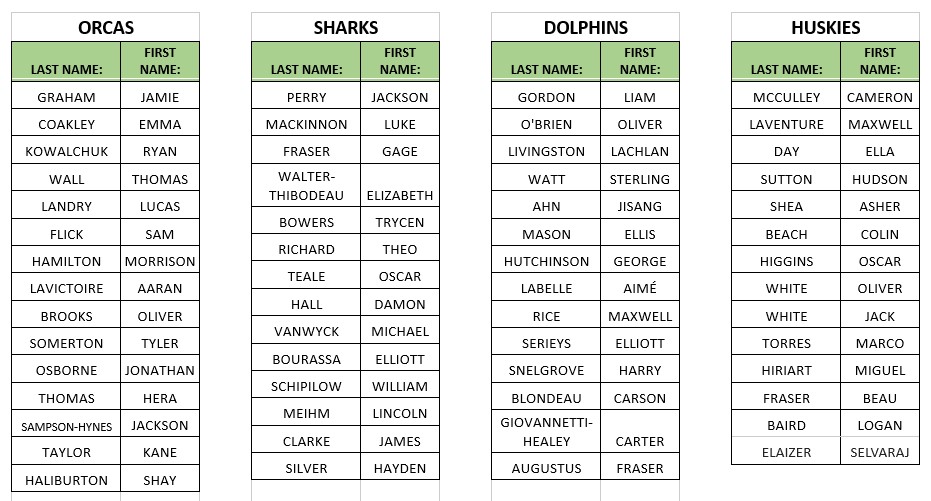 U11 Recreation Final Rosters (1)