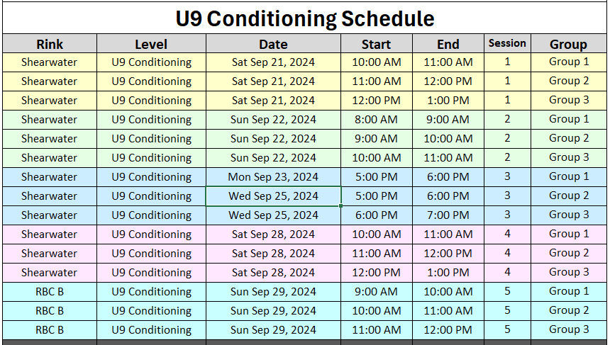 U9 Schedule (2)