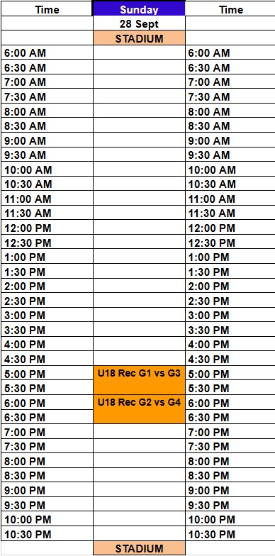 U18 Rec Ice time 